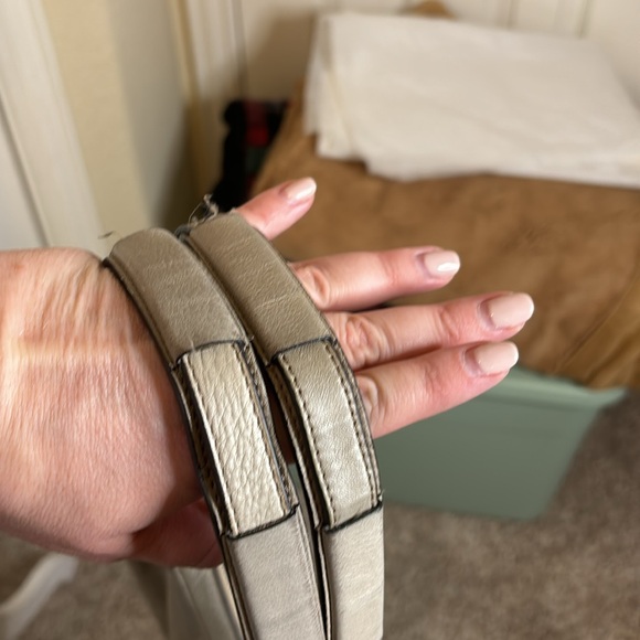 Banana Republic Grey Leather Shoulder Bag - Picture 4 of 8